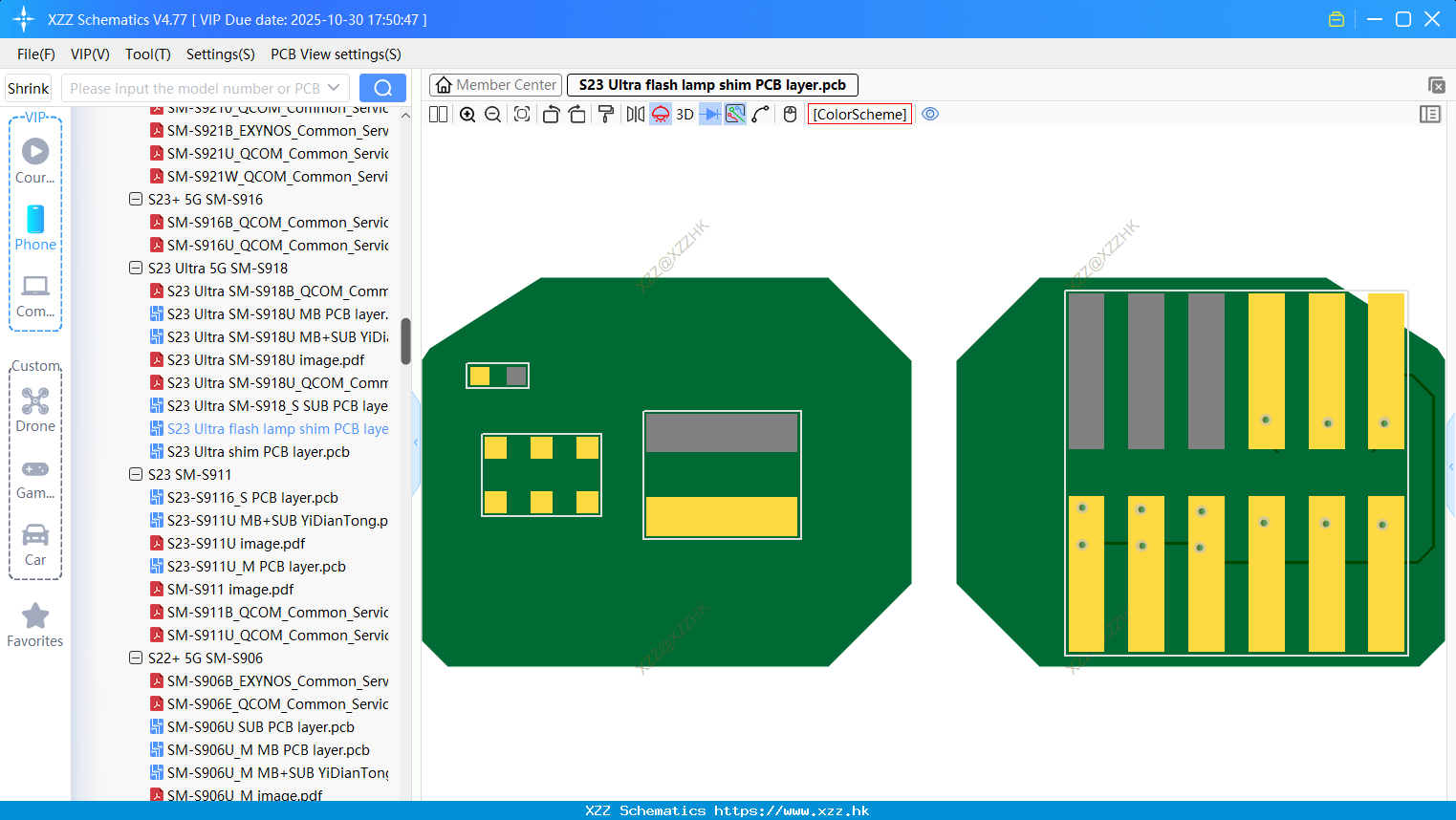 Samsung S23 Ultra Flash Lamp Shim PCB Layer
